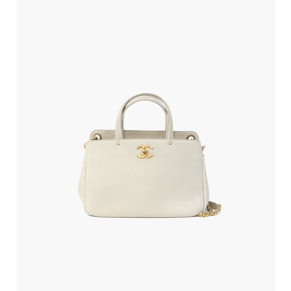 CHANEL White Big CC Tote Bag A-A28796 - Picture 1 of 12